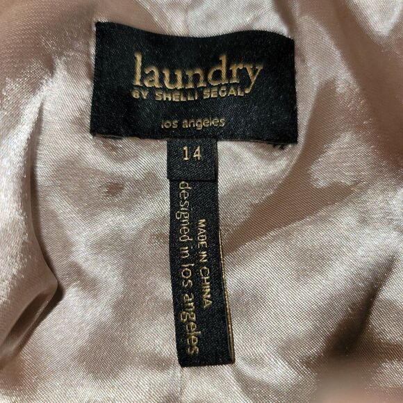 Laundry by Shelli Segal Silk Mod Ikat Wrap Balloon Sleeve Mini Dress Sz 14 - Picture 4 of 12